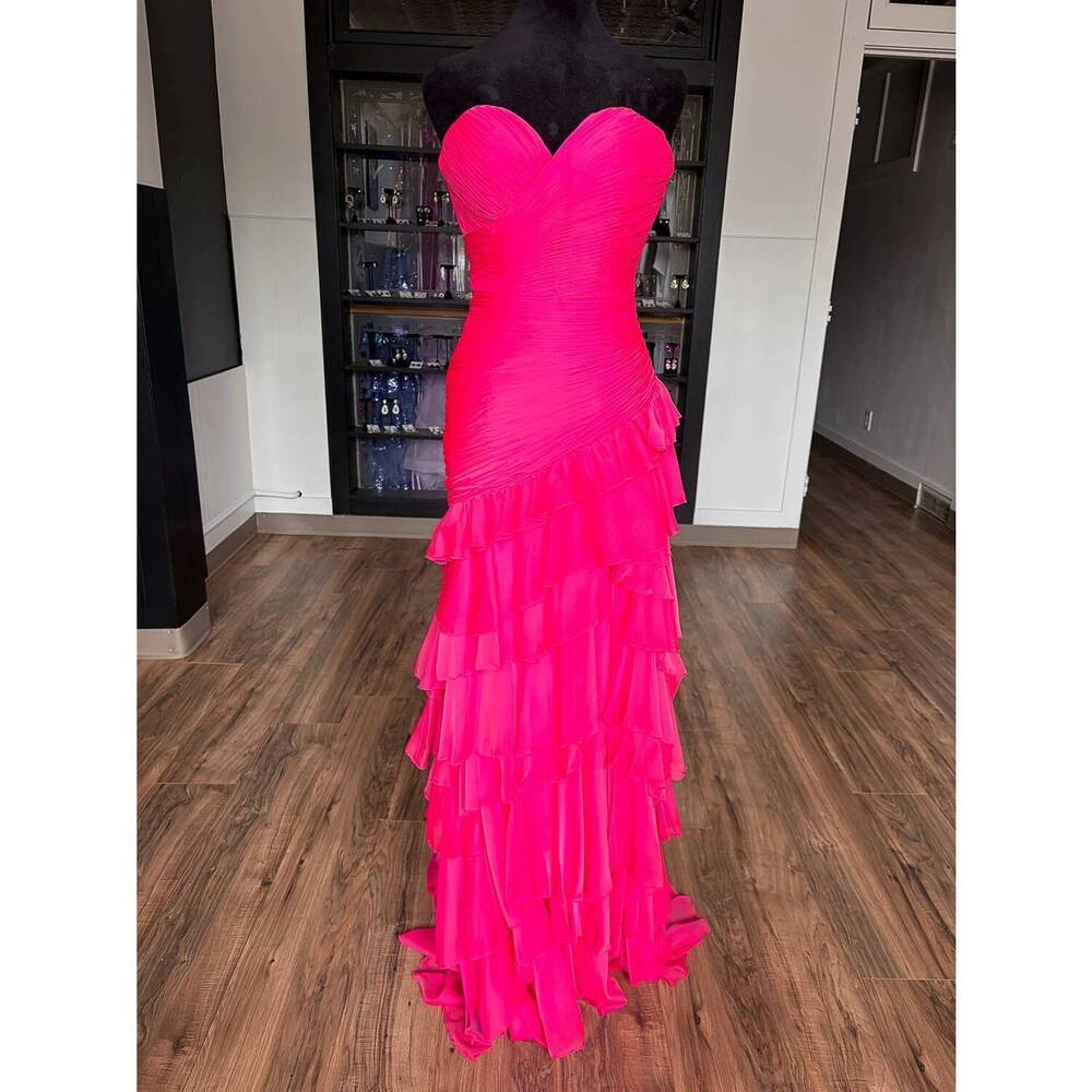 NEW AVA PRESLEY women's strapless fit and flare dress in hot pink